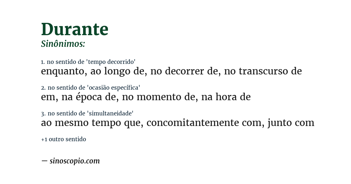 Sinônimo de durante