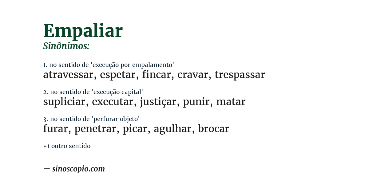 Sinônimo de empaliar