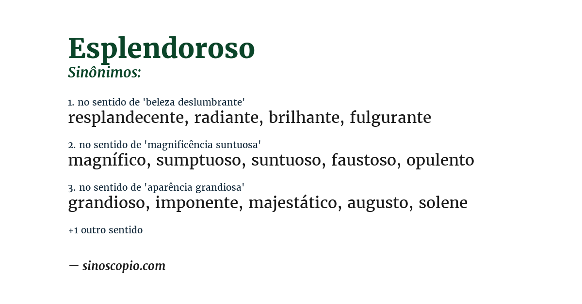 Sinônimo de esplendoroso