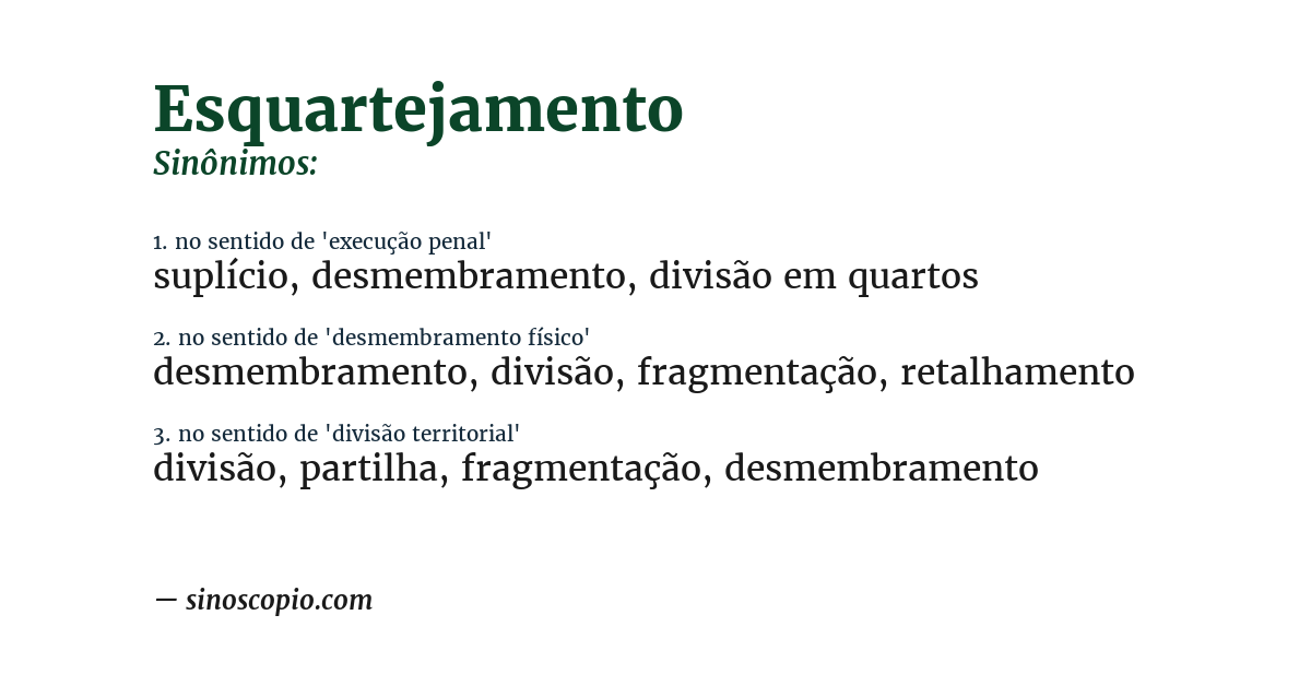 Sinônimo de esquartejamento