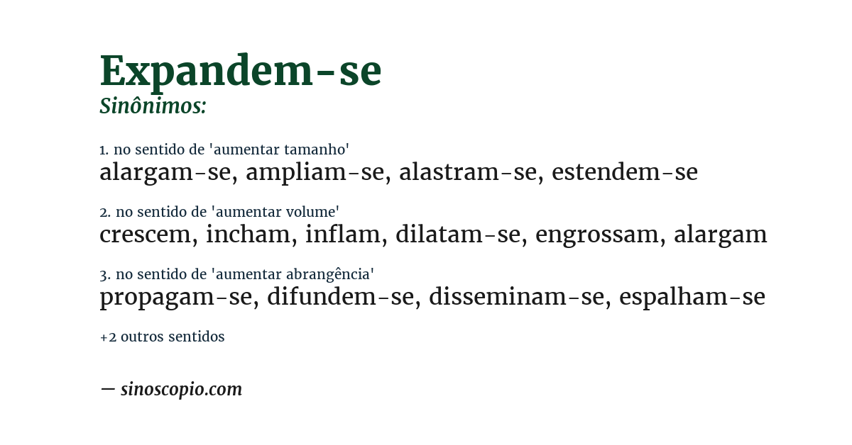 Sinônimo de expandem-se