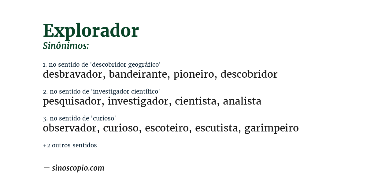 Sinônimo de explorador