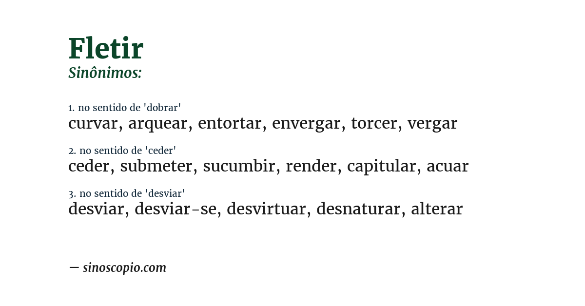 Sinônimo de fletir