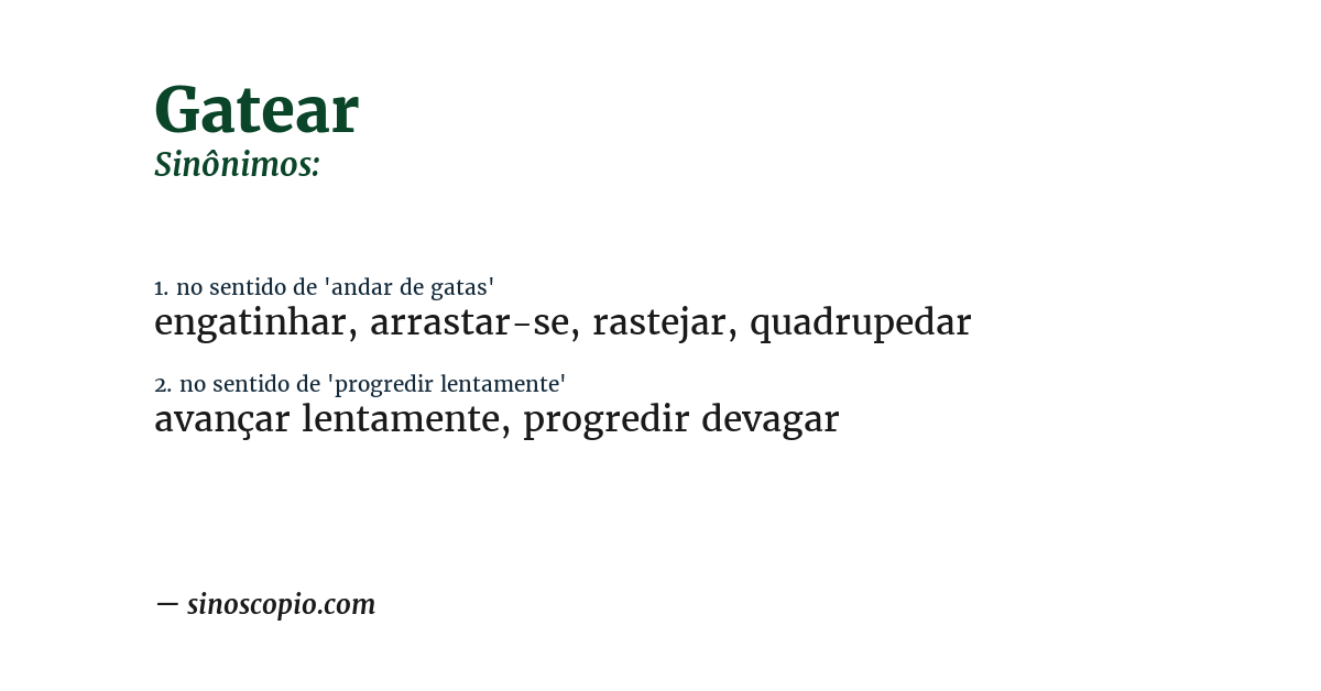 Sinônimo de gatear