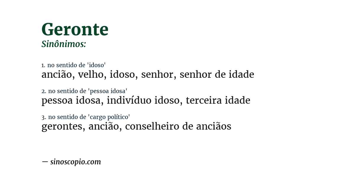 Sinônimo de geronte