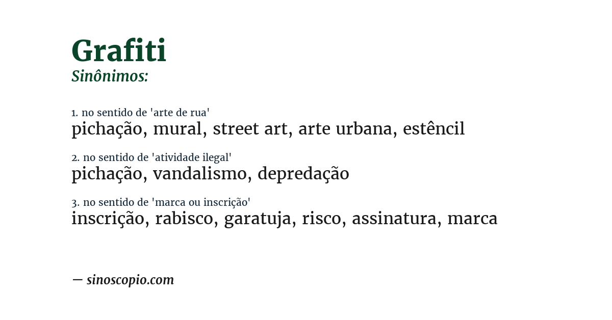 Sinônimo de grafiti