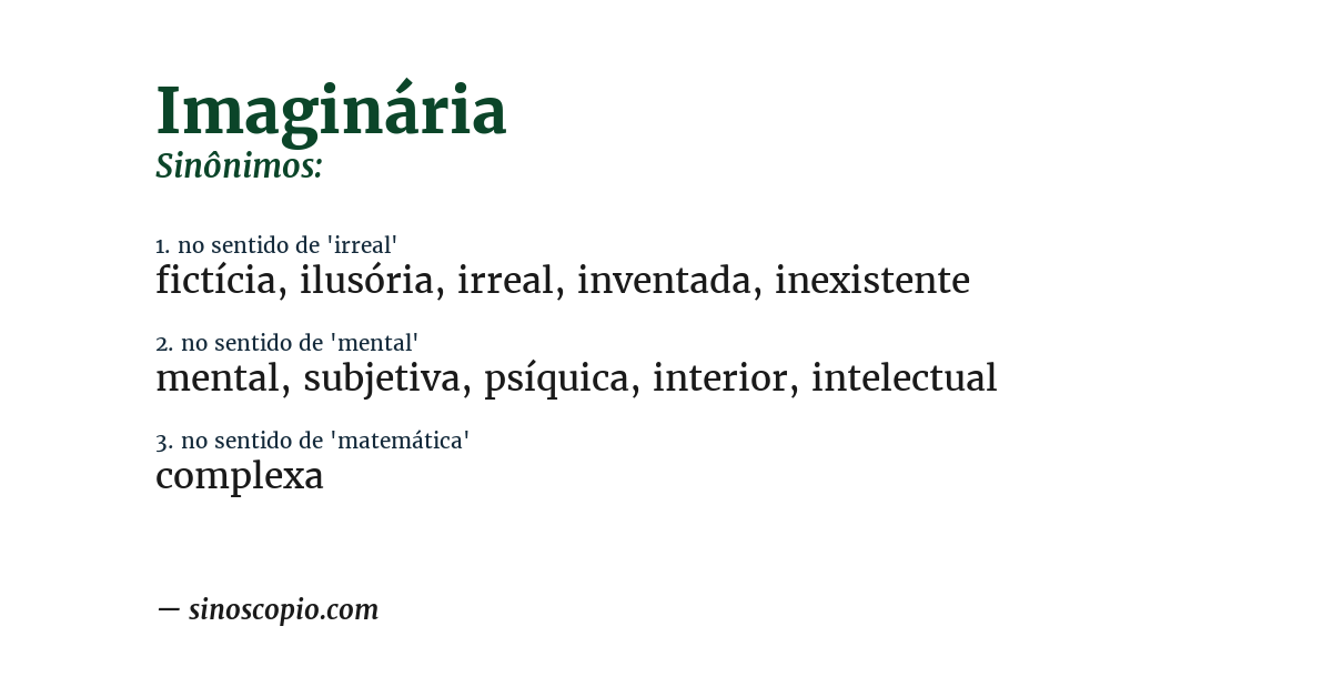 Sinônimo de imaginária