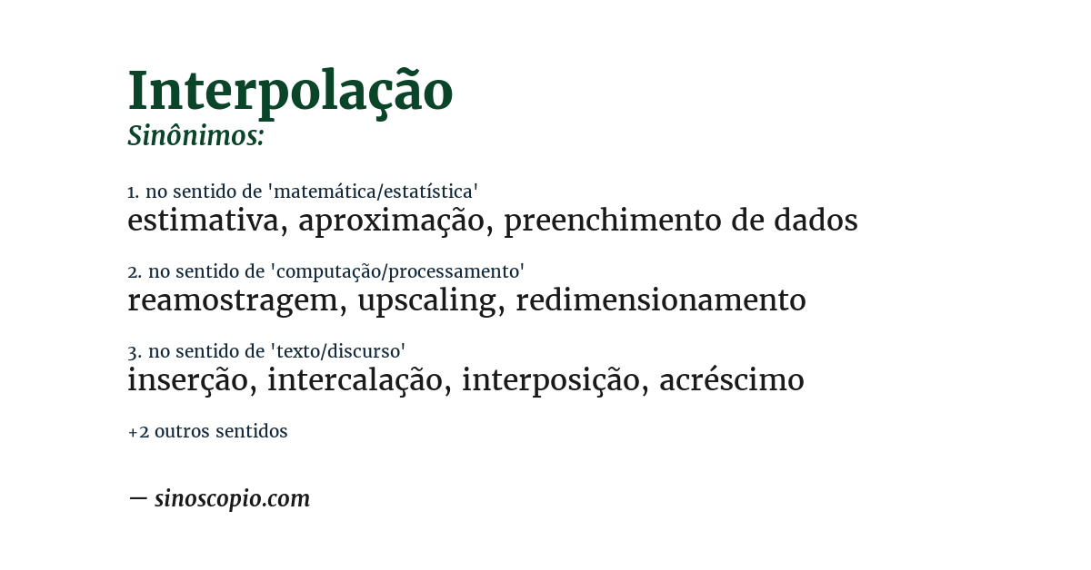 Sinônimo de interpolação