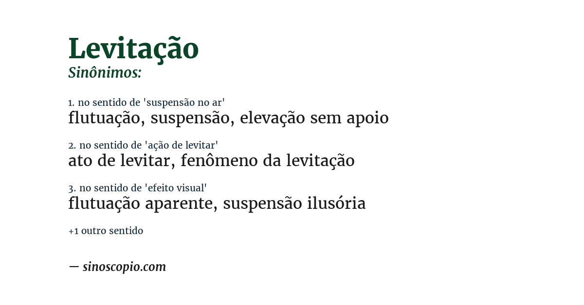 Sinônimo de levitação