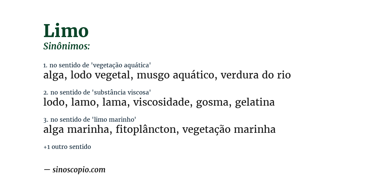 Sinônimo de limo