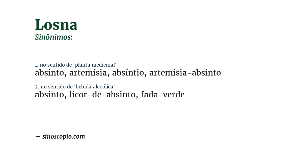 Sinônimo de losna