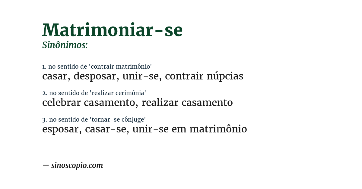 Sinônimo de matrimoniar-se