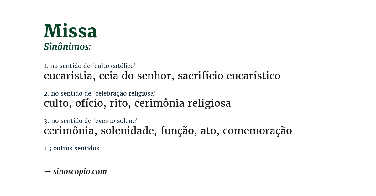 Sinônimo de missa
