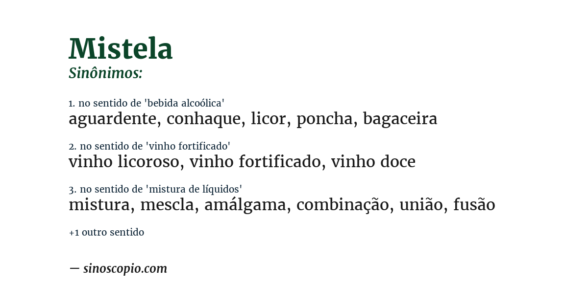 Sinônimo de mistela