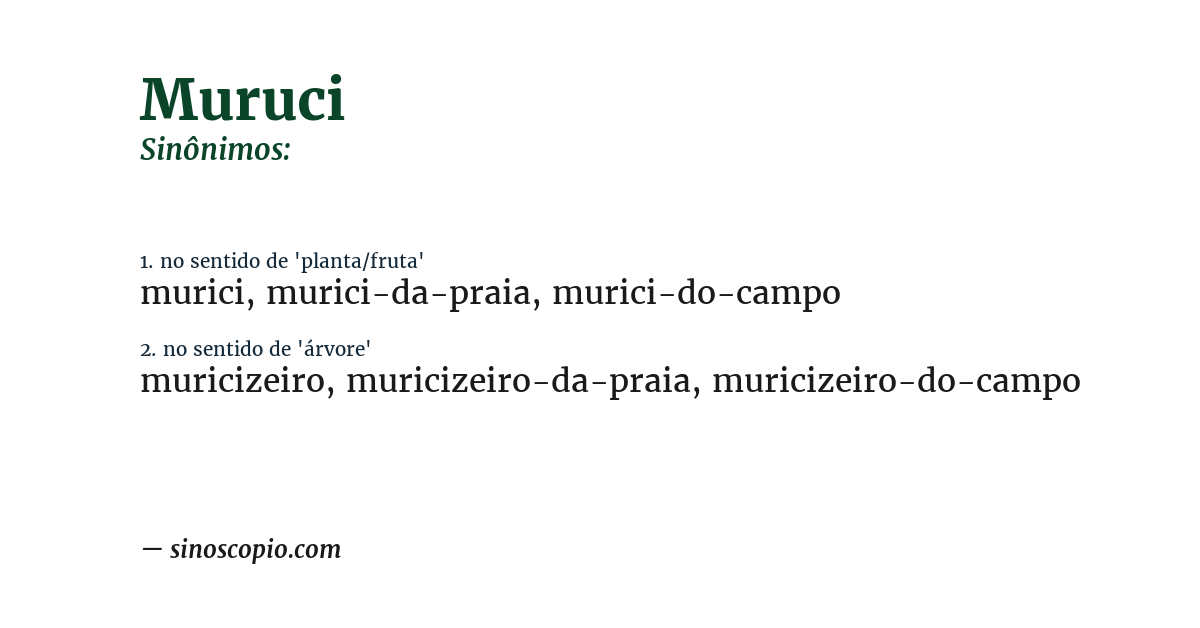 Sinônimo de muruci