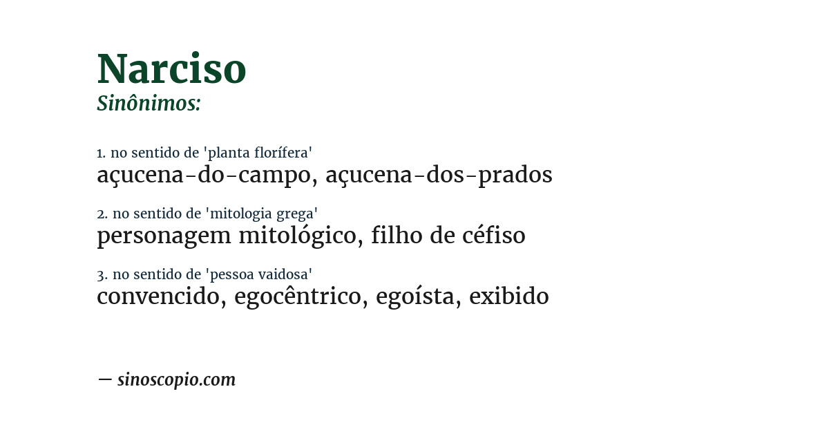 Sinônimo de narciso