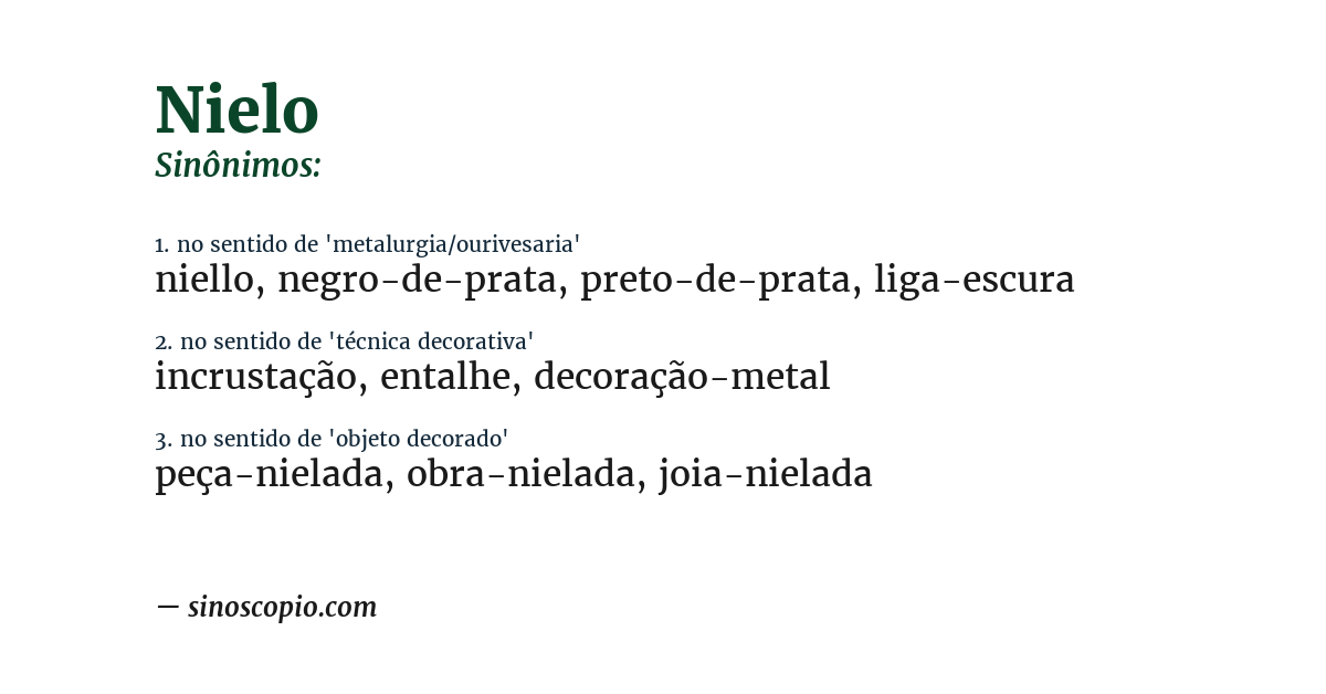 Sinônimo de nielo