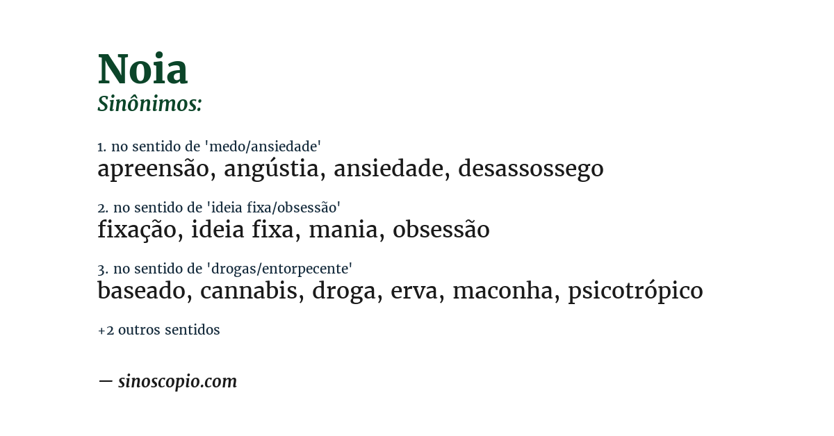 Sinônimo de noia