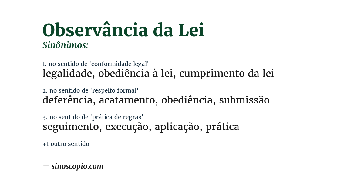 Sinônimo de observância da lei