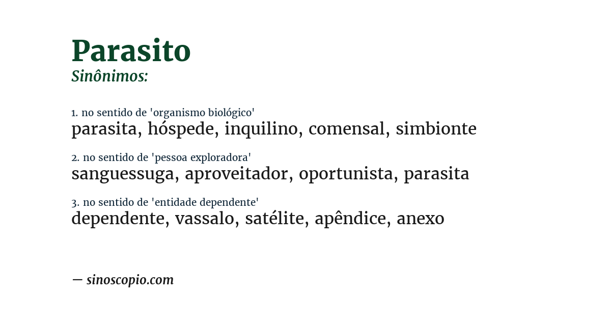 Sinônimo de parasito