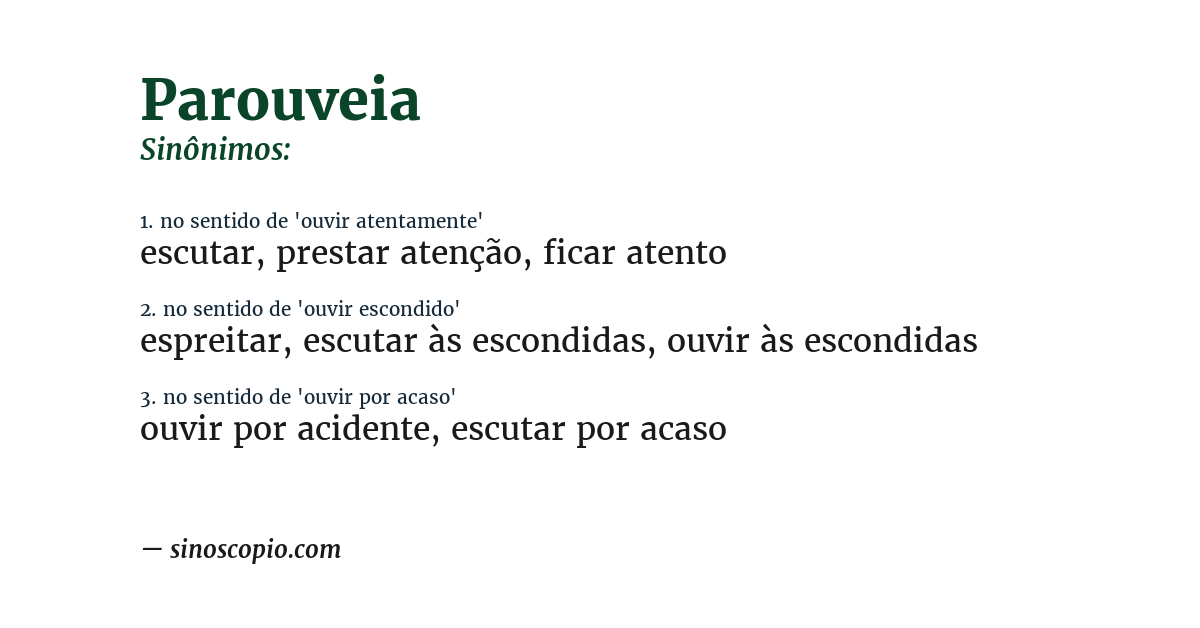 Sinônimo de parouveia