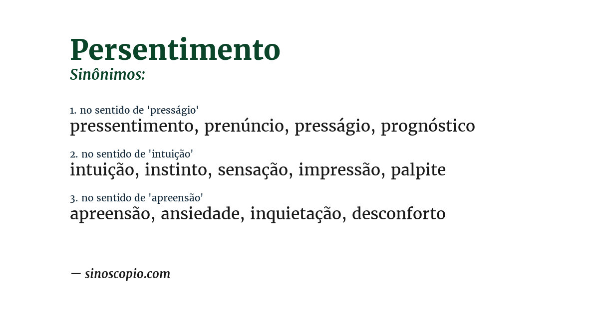 Sinônimo de persentimento