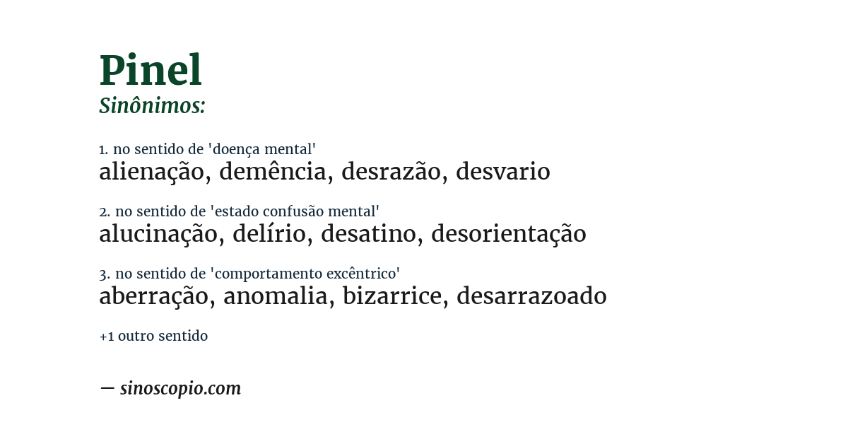 Sinônimo de pinel