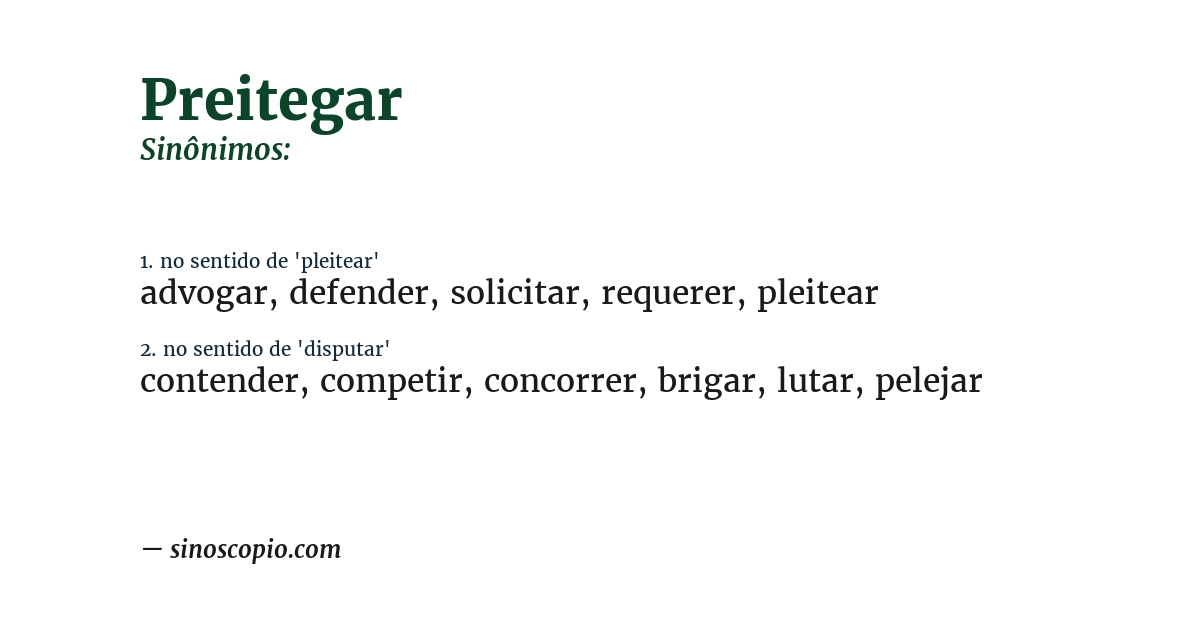 Sinônimo de preitegar