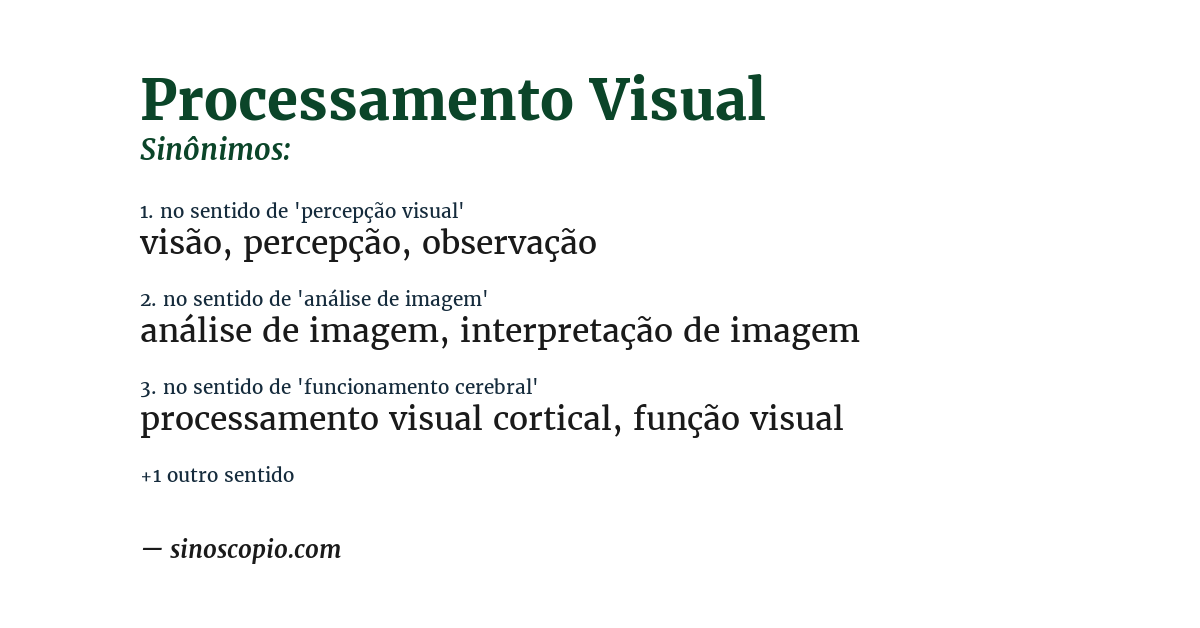 Sinônimo de processamento visual