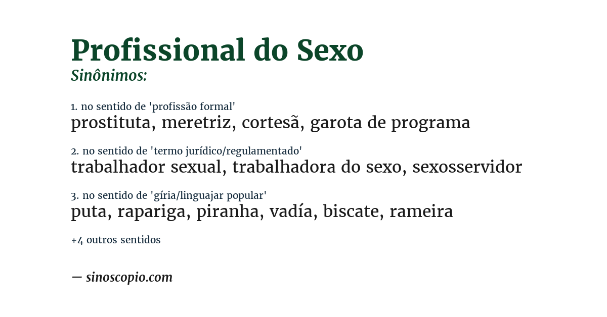 Sinônimo de profissional do sexo