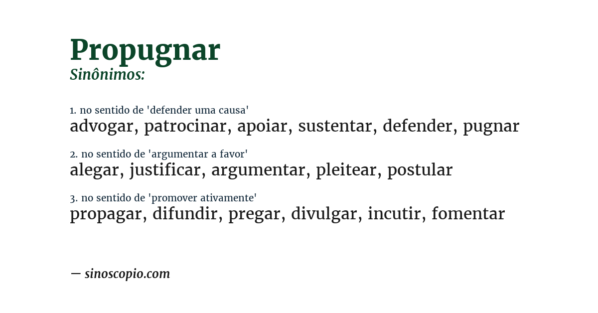 Sinônimo de propugnar