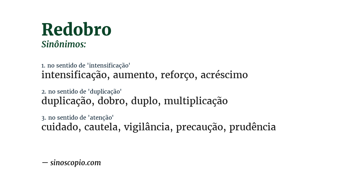 Sinônimo de redobro