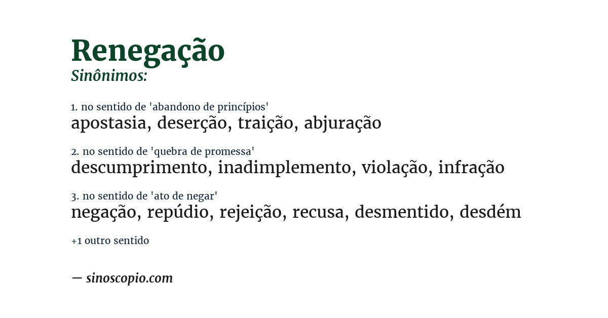 Sinônimo de renegação
