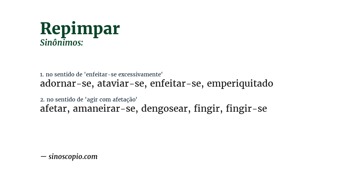 Sinônimo de repimpar