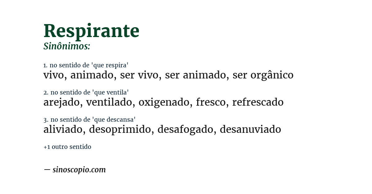 Sinônimo de respirante
