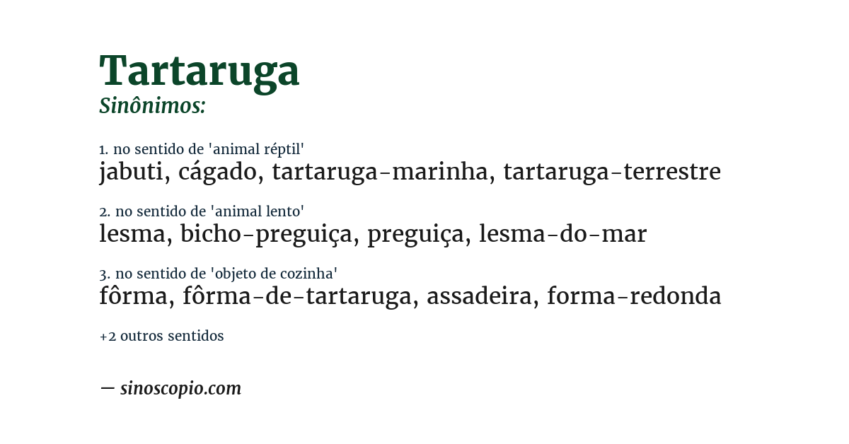Sinônimo de tartaruga