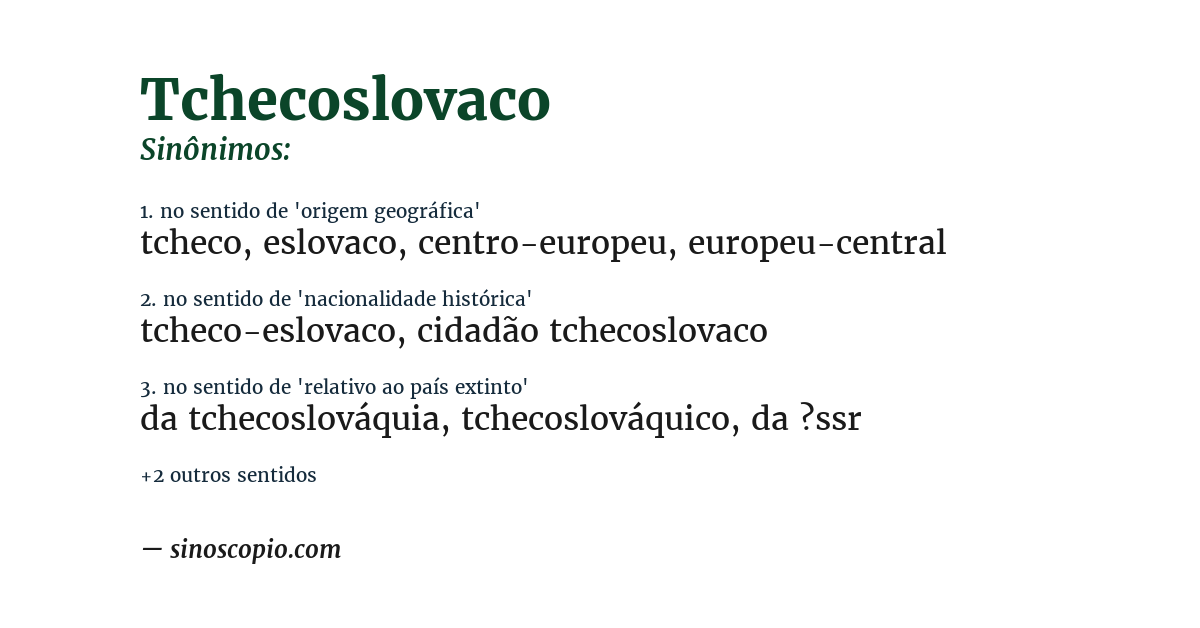 Sinônimo de tchecoslovaco