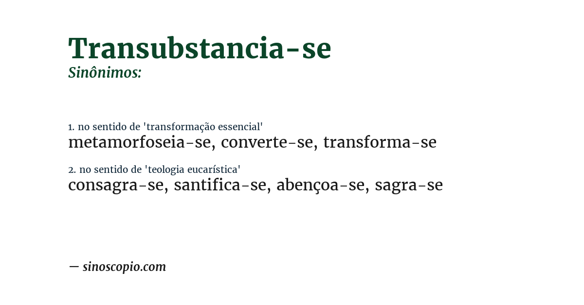 Sinônimo de transubstancia-se