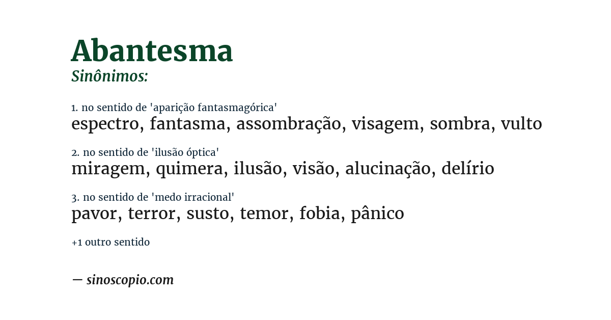 Sinônimo de abantesma