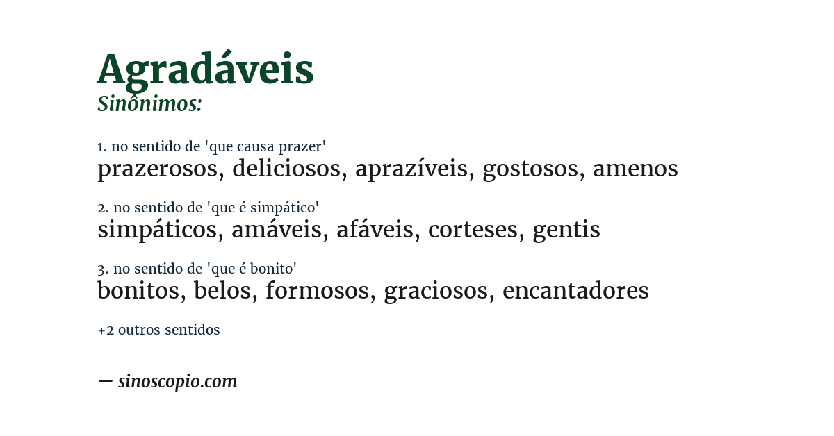 Sinônimo de agradáveis