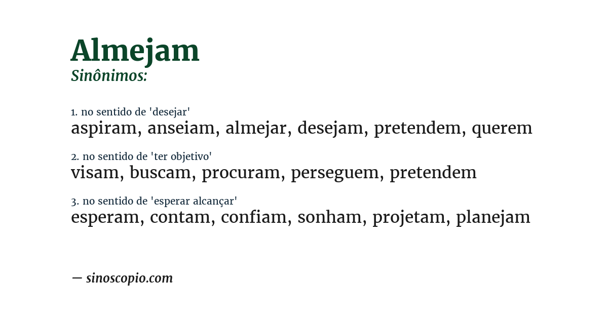 Sinônimo de almejam