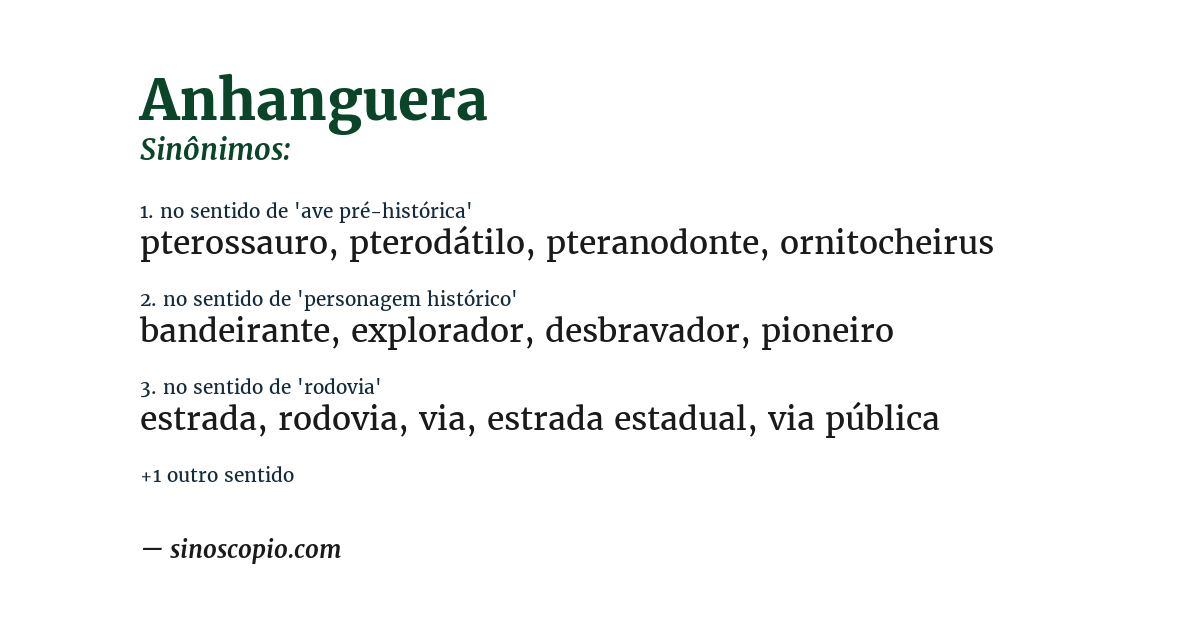 Sinônimo de anhanguera