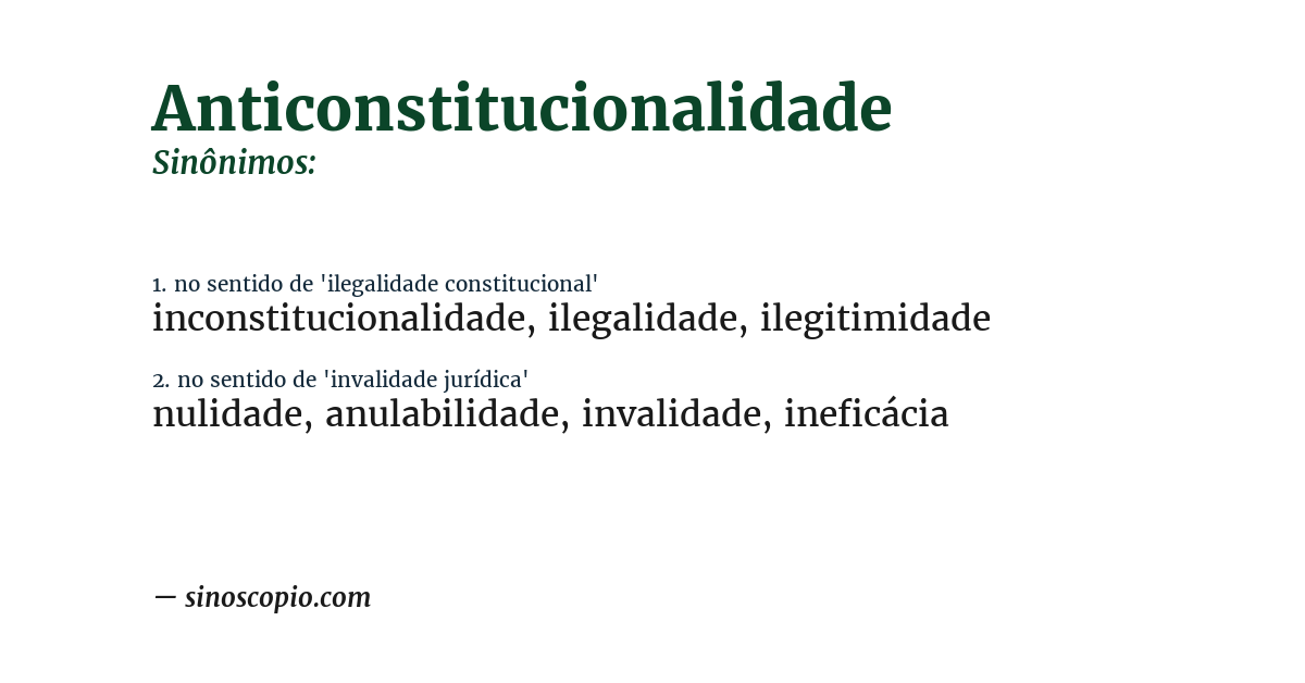 Sinônimo de anticonstitucionalidade