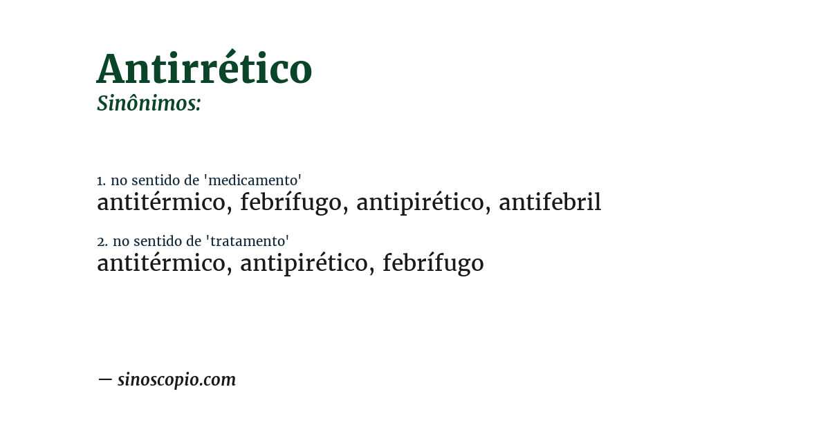 Sinônimo de antirrético