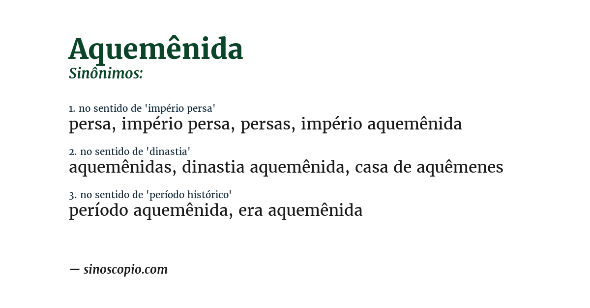 Sinônimo de aquemênida