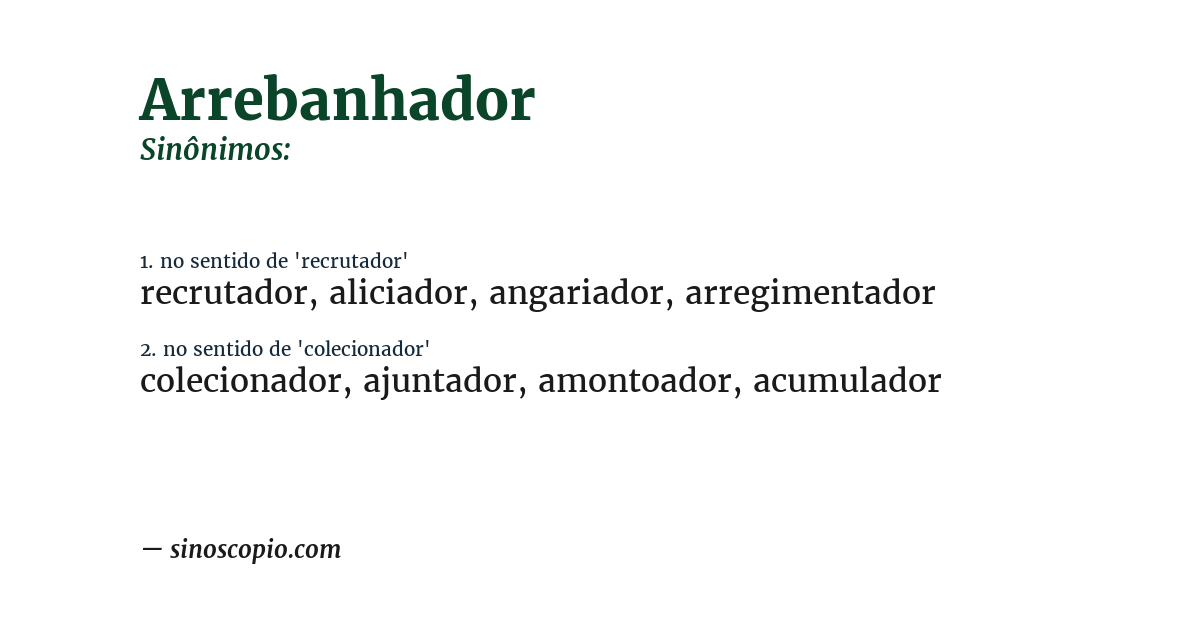 Sinônimo de arrebanhador