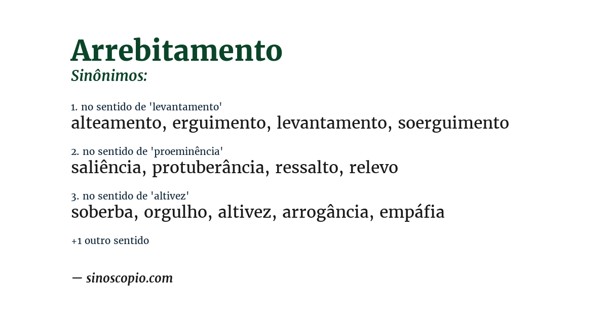 Sinônimo de arrebitamento