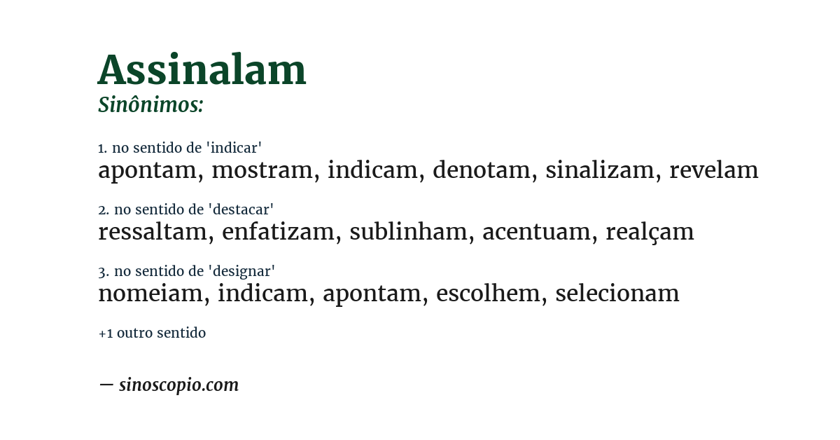 Sinônimo de assinalam