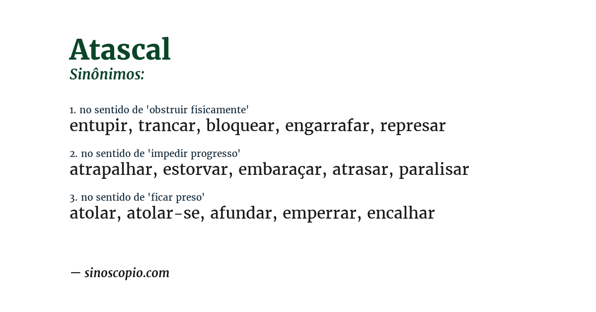 Sinônimo de atascal