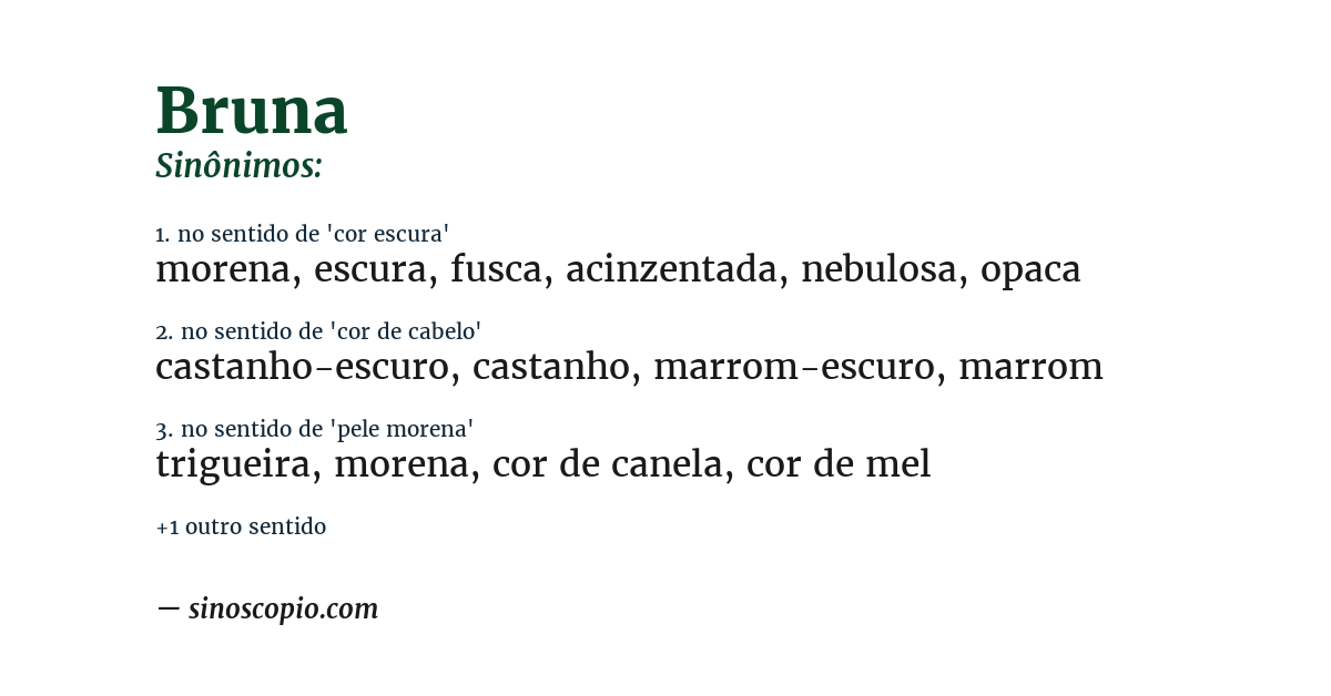 Sinônimo de bruna